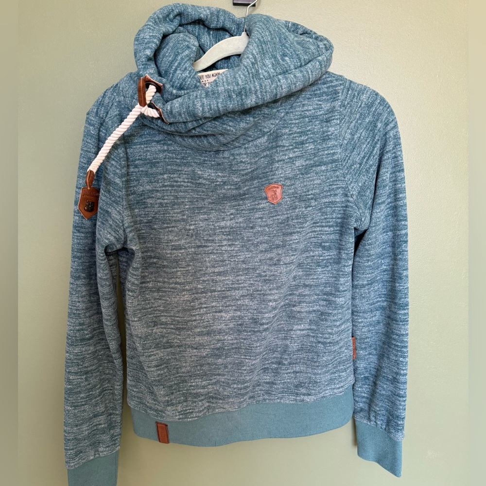 Naketano 🦌 teal velour hoodie size medium / small